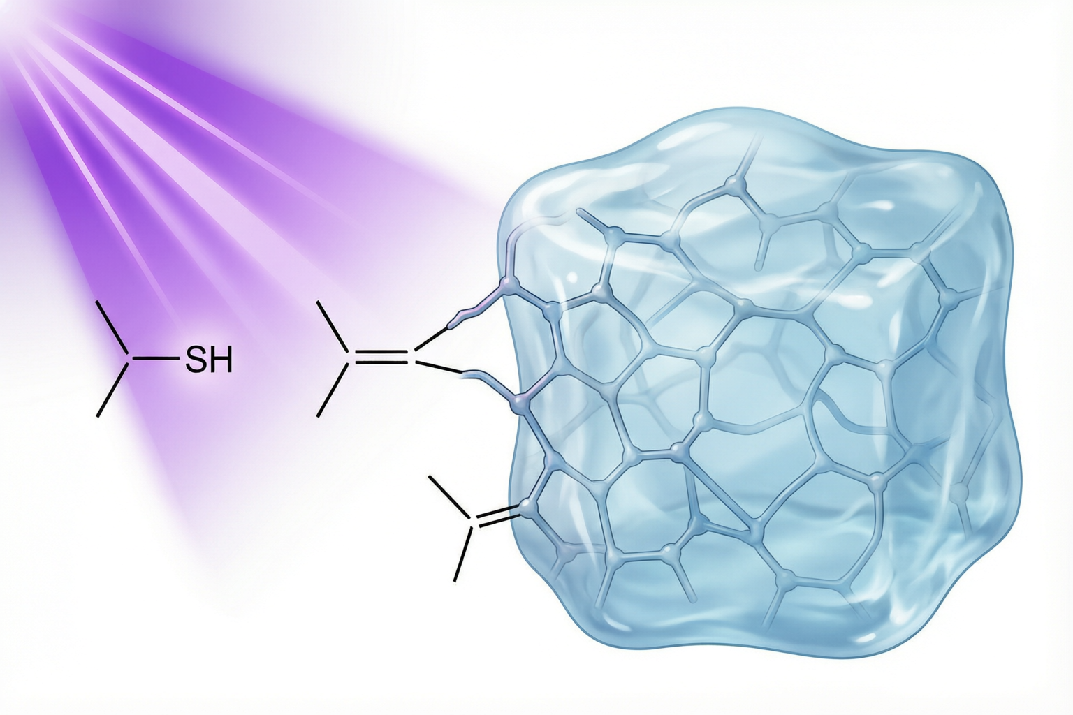 Thiol groups participating in thiol-ene click reaction for polymer crosslinking